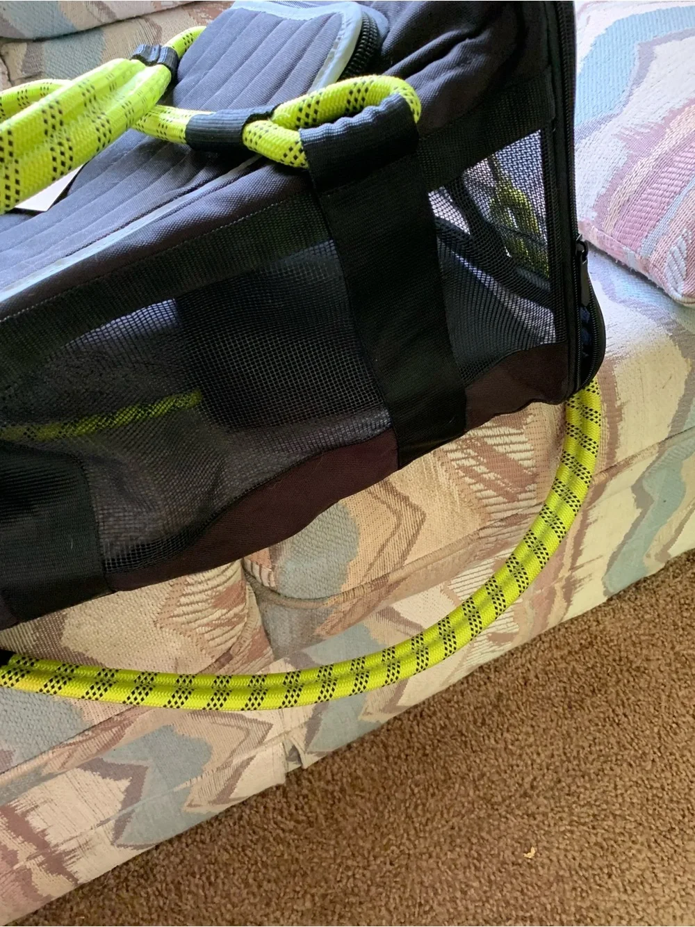 Portable pet travel bag. NWT!  Carrier Bag - Neon Yellow-Green / Black
